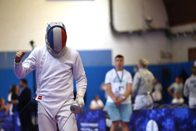 Escrime championnat d Europe PHOTOPQR LE COURRIER PICARD Haslin ; Antony ; 16 06 2026 ; 16 06 26 Championnat d Europe d escrime - épée hommes Paul Fortin (France) vs Flavio Giannotte (Lux) 32èmes de finale Photo Fred Haslin European fencing championship in Antony, France, on June 16, 2026 Antony 92 France  Copyright: xPHOTOPQR LExCOURRIERxPICARD MAXPxHaslinx 20260616LCP7030 20260616LCP7030