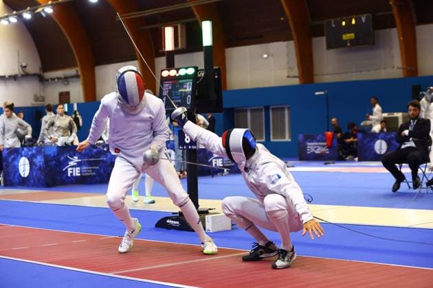 Escrime championnat d Europe PHOTOPQR LE COURRIER PICARD Haslin ; Antony ; 16 06 2026 ; 16 06 26 Championnat d Europe d escrime - épée hommes Paul Fortin (France) vs Flavio Giannotte (Lux) 32èmes de finale Photo Fred Haslin European fencing championship in Antony, France, on June 16, 2026 Antony 92 France  Copyright: xPHOTOPQR LExCOURRIERxPICARD MAXPxHaslinx 20260616LCP7032 20260616LCP7032