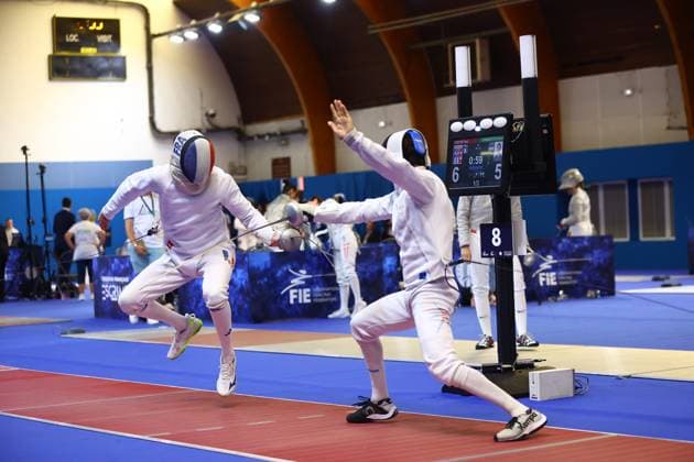 Escrime championnat d Europe PHOTOPQR LE COURRIER PICARD Haslin ; Antony ; 16 06 2026 ; 16 06 26 Championnat d Europe d escrime - épée hommes Paul Fortin (France) vs Flavio Giannotte (Lux) 32èmes de finale Photo Fred Haslin European fencing championship in Antony, France, on June 16, 2026 Antony 92 France  Copyright: xPHOTOPQR LExCOURRIERxPICARD MAXPxHaslinx 20260616LCP7034 20260616LCP7034