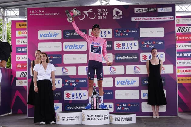 Belgium s Jasper Schoofs of Soudal Quick-Step Devo Team winner of stage pink jersey during Stage 3 of the Giro Next Gen 2026, from Sibari to Villa d Agri di Marsicovetere, Italy, Tuesday, June 16, 2026.  Copyright: xFabioxFerrari LaPressex