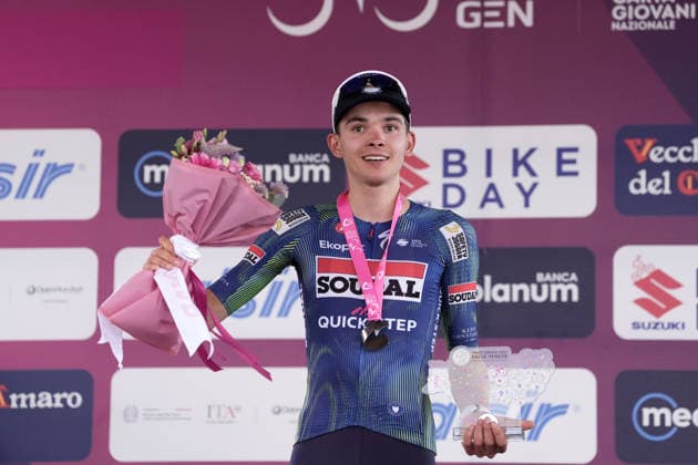 Belgium s Jasper Schoofs of Soudal Quick-Step Devo Team stage winner during Stage 3 of the Giro Next Gen 2026, from Sibari to Villa d Agri di Marsicovetere, Italy, Tuesday, June 16, 2026.  Copyright: xMassimoxPaolone LaPressex