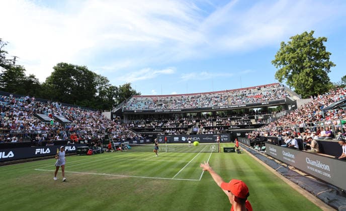 Center Court Übersicht, Doppel: Serena Williams (USA) und Karolina Muchowa (CZE) vs Giuliana Olmos (MEX) und Erin Routliffe (NZL) VANDA Pharmaceuticals Berlin Tennis Open Damen 16.06.2026