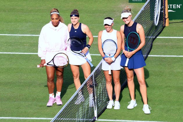 DEU, Tennis, BERLIN TENNIS OPEN 2026, 16.06.2026, Rot-Weiss Tennisanlage, Berlin, DEU, Tennis, BERLIN TENNIS OPEN 2026, im Bild Serena Williams (USA), Karolina Muchova (CZE), Giuliana Olmos (MEX) und Erin Routliffe (NZL)