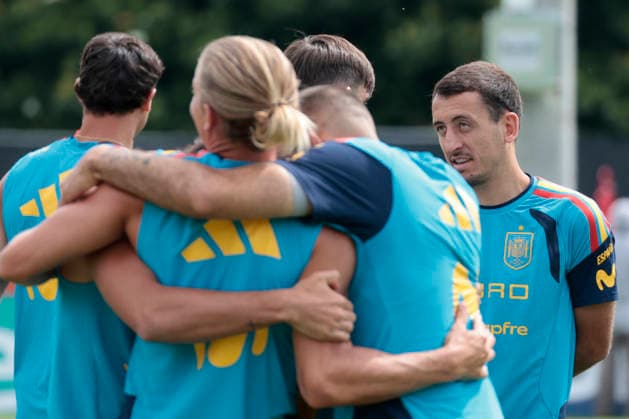 Spain s national soccer team players are seen during a training session in Chattanooga, Tennessee, US, 16 June 2026. Spain will face Saudi Arabia in their second World Cup match on 21 June 2026. Spain s training session !ACHTUNG: NUR REDAKTIONELLE NUTZUNG!  Copyright: xLavandeiraxjrx GRAF9515 20260616-55020613612_1