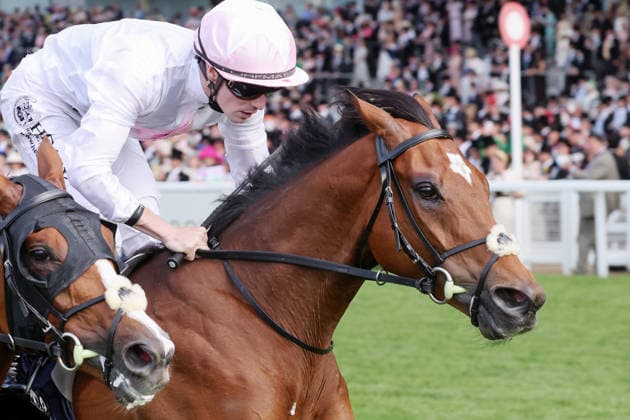 16.06.2026, Ascot, Windsor, GBR - Kizlyar with Joey Sheridan up wins the Ascot Stakes. Ascot racecourse. (Pferd, Jockey, Kizlyar, Sheridan, Sieg, Ziel, Zielankunft) 260616D568ROYAL_ASCOT.JPG