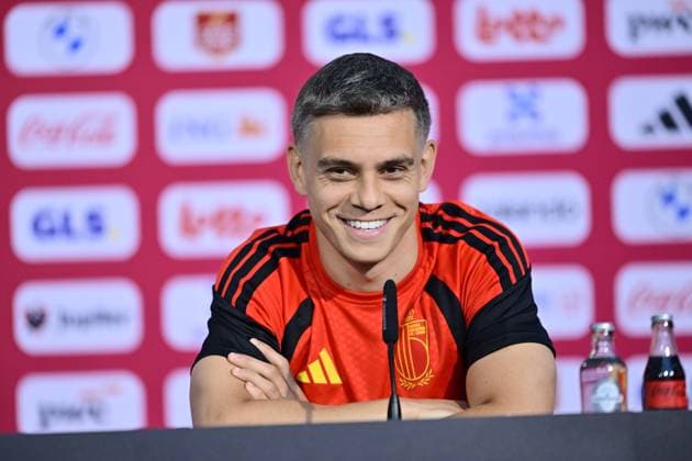Belgian national football team - 2026 FIFA World Cup, WM, Weltmeisterschaft, Fussball - media activities 16 06 2026 RENTON, UNITED STATES OF AMERICA - JUNE 16 : Trossard Leandro forward of Belgium pictured during a press conference, PK, Pressekonferenz at the training grounds of the Belgian national football team during the 2026 FIFA World Cup on June 16, 2026 in Renton, United States of America, 16 06 2026 Renton United States of America  Copyright: xJanxDexMeuleneirx
