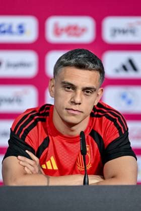 Belgium s Leandro Trossard pictured during a press conference, PK, Pressekonferenz of Belgian national soccer team Red Devils, at the basecamp in Seattle, USA on Tuesday 16 June 2026, after their first game against Egypt at the FIFA World Cup, WM, Weltmeisterschaft, Fussball 2026. The match ended in a 1-1 draw. DIRKxWAEM  x177868656x