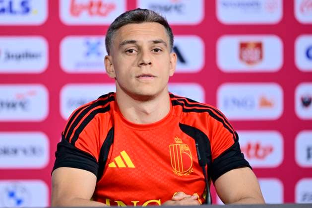 Belgian national football team - 2026 FIFA World Cup, WM, Weltmeisterschaft, Fussball - media activities 16 06 2026 RENTON, UNITED STATES OF AMERICA - JUNE 16 : Trossard Leandro forward of Belgium pictured during a press conference, PK, Pressekonferenz at the training grounds of the Belgian national football team during the 2026 FIFA World Cup on June 16, 2026 in Renton, United States of America, 16 06 2026 Renton United States of America  Copyright: xJanxDexMeuleneirx