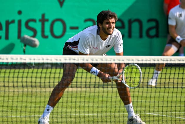 Francisco Cabral (POR) am Netz TERRA WORTMANN Open 2026, Tennis, ATP, Tennis Herren Tennis Herren 500, Turnier, Hauptfeld, 16.06.2026, TERRA WORTMANN Open 2026, Tennis, ATP, Tennis Herren 500, Turnier, Hauptfeld, 16.06.2026 Halle