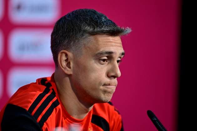 Belgian national football team - 2026 FIFA World Cup, WM, Weltmeisterschaft, Fussball - media activities 16 06 2026 RENTON, UNITED STATES OF AMERICA - JUNE 16 : Trossard Leandro forward of Belgium pictured during a press conference, PK, Pressekonferenz at the training grounds of the Belgian national football team during the 2026 FIFA World Cup on June 16, 2026 in Renton, United States of America, 16 06 2026 Renton United States of America  Copyright: xJanxDexMeuleneirx