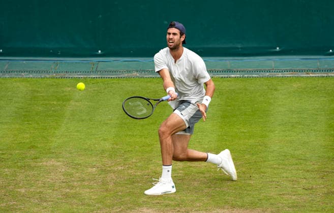 photo : Karen KHACHANOV Tennis-Turnier Terra Wortmann Cup - erste Runde - im Gerry Weber Sportpark in Halle Westfalen am Di. 16.06.2026