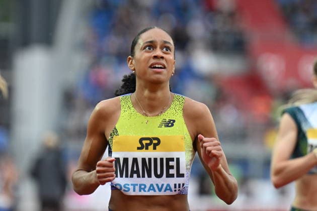 Czech Sprinter Lourdes Gloria Manuel wins 400 metres race during the Golden Spike Ostrava 2026 - World Athletics Continental Tour Gold, in Ostrava, Czech Republic, on June 16, 2026. (CTKxPhoto JaroslavxOzana) CTKPhotoP2026061608035  CTKPhotoP2026061608035