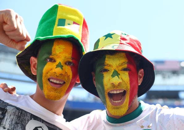 New Jersey, USA, 16th June 2026. Senegal fans during the France vs Senegal FIFA World Cup, WM, Weltmeisterschaft, Fussball match at Metlife Stadium, New Jersey. Picture credit should read: Paul Terry Sportimage EDITORIAL USE ONLY. No use with unauthorised audio, video, data, fixture lists, club league logos or live services. Online in-match use limited to 120 images, no video emulation. No use in betting, games or single club league player publications. SPI_024_PT_France_Senegal SPI-4837-0024