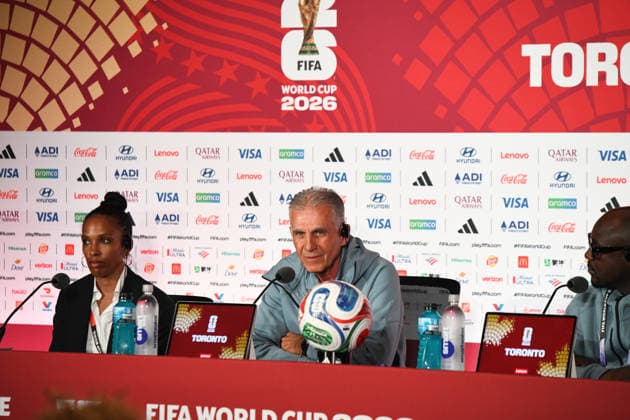 Ghana national team, Nationalteam press conferfence. FIFA World Cup, WM, Weltmeisterschaft, Fussball 2026 Group L match. Ghana National Team coach COACH CARLOS QUEIROZ during the press conference, PK, Pressekonferenz previous to the match to be played between the National Teams of Ghana and Panama. FIFA World Cup 2026 Group L, 16.06.26 Toronto Stadium in Toronto, Ontario, Canada. Photo Jose Campos PMEimages Toronto Ontario Canada Copyright: xJosexCamposx xPMEimagesx