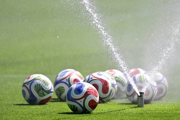 Official World Cup balls pictured at a training of Belgian national soccer team Red Devils, at the basecamp in Seattle, USA on Tuesday 16 June 2026, after their first game against Egypt at the FIFA World Cup, WM, Weltmeisterschaft, Fussball 2026. The match ended in a 1-1 draw. DIRKxWAEM  x177874203x