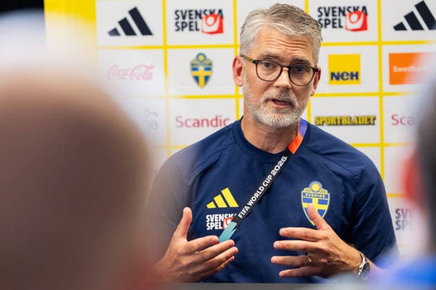260616 Niclas CarlnÃ n, general secretary of the Swedish Football Federation at a press event during day 6 of the FIFA World Cup, WM, Weltmeisterschaft, Fussball 2026 on June 16, 2026 in Dallas. Photo: Petter Arvidson BILDBYRAN kod PA PA1237 fotboll football soccer fotball vm fotbolls-vm fotball-vm fotbolls-vm 2026 fifa world cup 2026 pressträff event meeting sverige sweden sverige a day 6 bbeng