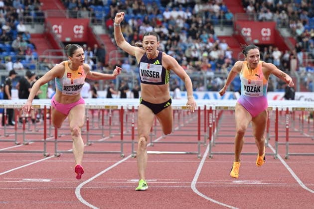Dutch track and field athlete Nadine Visser (centre) in action during the Golden Spike Ostrava 2026 - World Athletics Continental Tour Gold, in Ostrava, Czech Republic, on June 16, 2026. (CTKxPhoto JaroslavxOzana) CTKPhotoP2026061608244  CTKPhotoP2026061608244