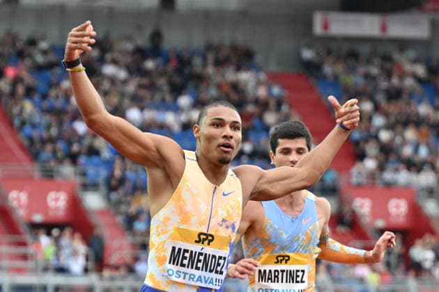 Cuban-born high hurdler, based in Qatar Kendry Menendez in action during the Golden Spike Ostrava 2026 - World Athletics Continental Tour Gold, in Ostrava, Czech Republic, on June 16, 2026. (CTKxPhoto JaroslavxOzana) CTKPhotoP2026061608420  CTKPhotoP2026061608420