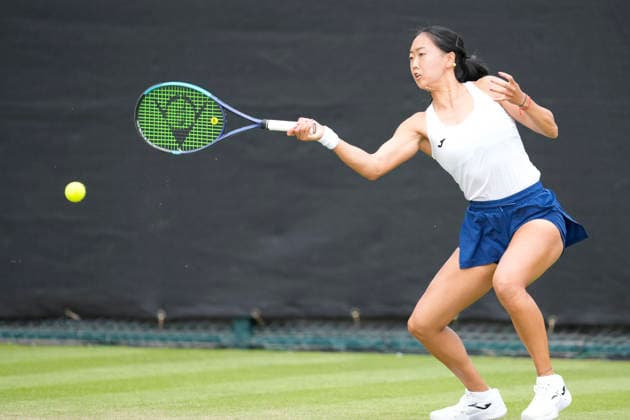 Lexus Nottingham Open - Day Two Ann Li of the United States competes during the Round of 32 singles match at the 2026 Lexus Nottingham Open Women s tennis tournament at the Nottingham Tennis Centre in Nottingham, England, on June 16, 2026. Nottingham Great Britain United Kingdom  Copyright: xOwenxHammondx originalFilename:hammond-notitle260616_npdF9.jpg
