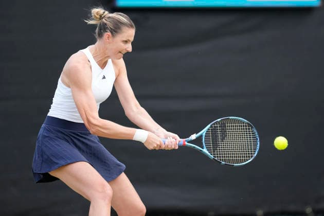 Lexus Nottingham Open - Day Two Karolina Pliskova of the Czech Republic in action during her Round of 32 singles match at the 2026 Lexus Nottingham Open Women s tennis tournament at the Nottingham Tennis Centre in Nottingham, England, on June 16, 2026. Nottingham Great Britain United Kingdom  Copyright: xOwenxHammondx originalFilename:hammond-notitle260616_npnNc.jpg