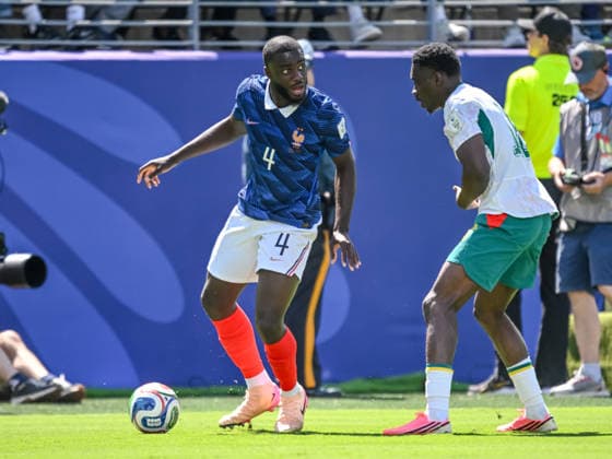 Dayot Upamecano (France) and Ismaila Sarr (Senegal) battle for the ball during the FIFA World Cup, WM, Weltmeisterschaft, Fussball 2026 Group I match between France and Senegal at New York New Jersey Stadium on June 16, 2026 in East Rutherford, United States. (Photo by Harry Langer DeFodi Images) -