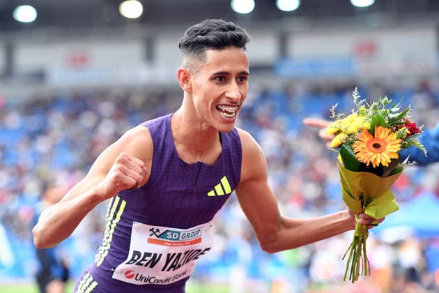 June 16, 2026, Ostrava, Czech Republic: BEN YAZIDE Salah Eddineof of Marocco celebrate after winning 3000 m Steeplechase Men (8:09.88) at the World Athletics Continental Tour Golden Spike event in Ostrava in the Czech Republic. Ostrava Czech Republic - ZUMAr156 20260616_aap_r156_018 Copyright: xSlavekxRutax