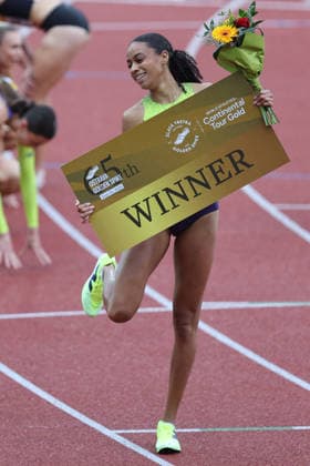 Czech Sprinter Lurdes Gloria Manuel wins 400 metres race during the Golden Spike Ostrava 2026 - World Athletics Continental Tour Gold, in Ostrava, Czech Republic, on June 16, 2026. (CTKxPhoto PetrxSznapka) CTKPhotoP2026061609281  CTKPhotoP2026061609281