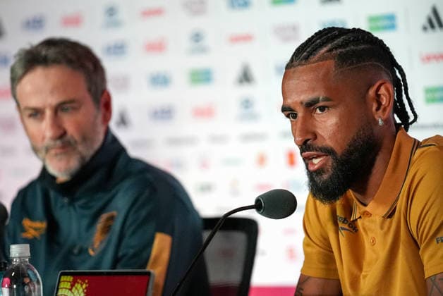 press conference, PK, Pressekonferenz ahead of Ghana v Panama - 2026 FIFA World Cup, WM, Weltmeisterschaft, Fussball TORONTO, CANADA - JUNE 16 : Anibal Godoy of Panama (R) and head coach of Panama Thomas Christiansen (L) attend a press conference ahead of their Group L match against Ghana at the 2026 FIFA World Cup in Toronto, Ontario, Canada on June 16, 2026. Mert Alper Dervis Anadolu Ontario Canada. Editorial use only. Please get in touch for any other usage.  Copyright: x2026xAnadoluxMertxAlperxDervisx