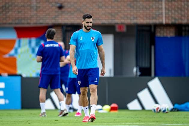 DALLAS - Josip Sutalo of Croatia during the 2026 World Cup, Croatia training at Washburne Soccer and Track Stadium on June 16, 2026 in Dallas, United States. (Photo by Stefan Koops EYE4IMAGES DeFodi Images) -