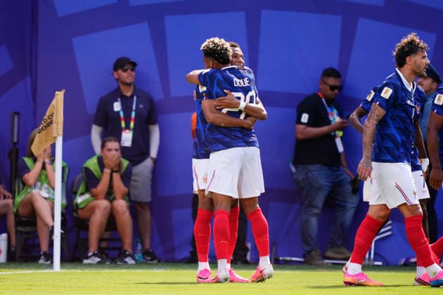 France v Senegal: Group I - FIFA World Cup, WM, Weltmeisterschaft, Fussball 2026 Kylian Mbappe of France celebrates a goal with Desire Doue of France during the FIFA World Cup 2026 Group I match between France and Senegal at New York New Jersey Stadium on June 16, 2026 in East Rutherford, New Jersey. East Rutherford NJ United States  Copyright: xJosexBretonx originalFilename:bretonhernandez-francevs260616_npbKS.jpg
