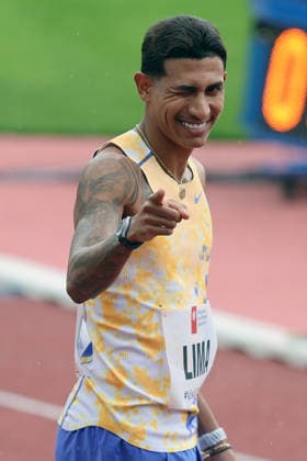 Matheus Lima of Brazil celebrates victory after the 400 Metres Hurdles of Golden Spike Ostrava 2026 - World Athletics Continental Tour Gold, in Ostrava, Czech Republic, on June 16, 2026. (CTKxPhoto PetrxSznapka) CTKPhotoP2026061609512  CTKPhotoP2026061609512