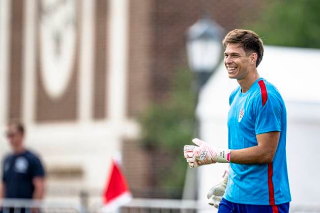 DALLAS - Croatia goalkeeper Ivor Pandur during the 2026 World Cup, Croatia training at Washburne Soccer and Track Stadium on June 16, 2026 in Dallas, United States. (Photo by Stefan Koops EYE4IMAGES DeFodi Images) -