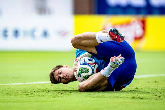 DALLAS - Croatia goalkeeper Ivor Pandur during the 2026 World Cup, Croatia training at Washburne Soccer and Track Stadium on June 16, 2026 in Dallas, United States. (Photo by Stefan Koops EYE4IMAGES DeFodi Images) -
