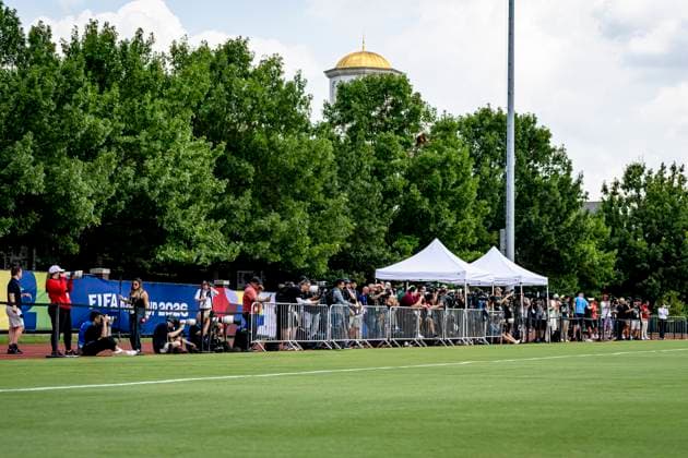 DALLAS - Media interest during the 2026 World Cup, Croatia s training at Washburne Soccer and Track Stadium on June 16, 2026, in Dallas, United States. (Photo by Stefan Koops EYE4IMAGES DeFodi Images) -