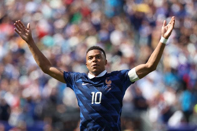 France s Kylian Mbappe celebrates a goal during the FIFA World Cup, WM, Weltmeisterschaft, Fussball 2026 group stage match France against Senegal in at MetLife stadium in de New Jersey, USA, 16 June 2026. FIFA World Cup 2026 - Group I - France vs Senegal !ACHTUNG: NUR REDAKTIONELLE NUTZUNG!  Copyright: xSebastiaoxMoreirax GR2333 20260616-55020615581_1