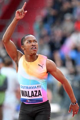 June 16, 2026, Ostrava, Czech Republic: WALAZA Bayanda of South Africa celebrate after winning 100 Metres Men at the World Athletics Continental Tour Golden Spike event in Ostrava in the Czech Republic. Ostrava Czech Republic - ZUMAr156 20260616_aap_r156_061 Copyright: xSlavekxRutax