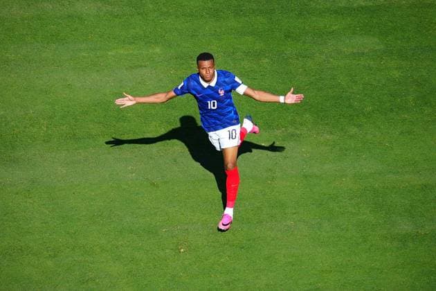 Kylian MbappÃ of France celebrates after scoring France v Senegal, 2026 FIFA World Cup, WM, Weltmeisterschaft, Fussball Group I, Football, New York New Jersey Stadium, East Rutherford, New Jersey, USA - 16 Jun 2026East Rutherford New York New Jersey Stadium New Jersey (NJ) United States of America EDITORIAL USE ONLY No use with unauthorised audio, video, data, fixture lists, club league logos or live services. Online in-match use limited to 120 images, no video emulation. No use in betting, games or single club league player publications.  Copyright: xJavierxGarcia Shutterstockx 16928918cv