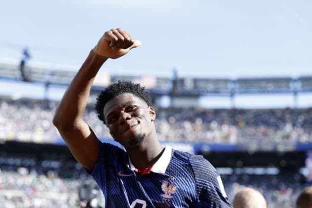 NEW JERSEY - Aurelien Tchouameni of France celebrates the victory during the FIFA 2026 World Cup Group I match between France and Senegal at the New Jersey Stadium on June 16, 2026, in New Jersey, United States. MAURICE VAN STEEN ANP FIFA World Cup, WM, Weltmeisterschaft, Fussball 2026 2026 xVIxANPxSportx xMauricexvanxSteenxIVx 561195231 originalFilename: 561195231.jpg