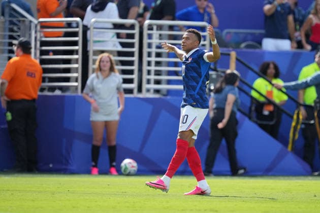 SOCCER - FIFA World Cup, WM, Weltmeisterschaft, Fussball - France vs. Senegal Photo by IPA ABACAPRESS.COM85760760 - Kylian Mbappé of France celebrates after scoring a goal during the France vs. Senegal FIFA World Cup match in New York, USA, on June 16, 2026 New York  Copyright: xIPAxSport ABACAx