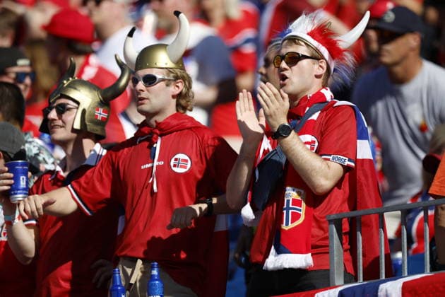 FIFA World Cup, WM, Weltmeisterschaft, Fussball 2026 - Group I - Iraq vs Norway Supporter of Norway cheer ahead of the FIFA World Cup 2026 group stage match Iraq against Norway, in Boston, Massachusetts, USA, 16 June 2026. Foxborough United States  Copyright: xGREGxM.xCOOPERx