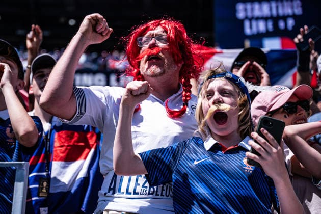 France’s supporters during the FIFA World Cup, WM, Weltmeisterschaft, Fussball 2026 Group I match between France and Senegal at New York New Jersey Stadium on June 16th, 2026. (Photo by Riquelve Nata Sports Press Photo)  Copyright: xRiquelvexNata SportsxPressxPhotox Sportspressphoto_SPR167721
