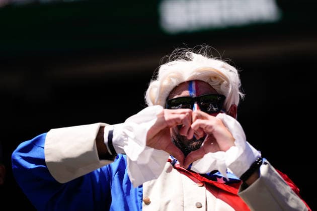 France v Senegal: Group I - FIFA World Cup, WM, Weltmeisterschaft, Fussball 2026 Supporter of France poses for the photo during the FIFA World Cup 2026 Group I match between France and Senegal at New York New Jersey Stadium on June 16, 2026 in East Rutherford, New Jersey. East Rutherford NJ United States  Copyright: xJosexBretonx originalFilename:bretonhernandez-francevs260616_npODt.jpg