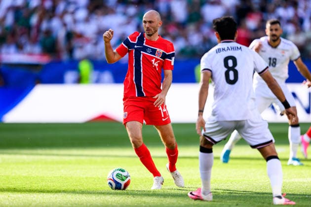260616 Fredrik Aursnes of Norway during the FIFA World Cup, WM, Weltmeisterschaft, Fussball 2026 group stage football match between Iraq and Norway on June 16, 2026 in Foxborough. Photo: Jon Olav Nesvold BILDBYRAN COP 217 VG0955 bbeng fotboll football soccer fotball vm fotbolls-vm fotball-vm fotbolls-vm 2026 fifa world cup 2026 norge norway iraq irak