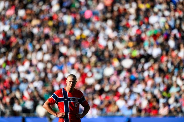 260616 Erling Braut Haaland of Norway during the FIFA World Cup, WM, Weltmeisterschaft, Fussball 2026 group stage football match between Iraq and Norway on June 16, 2026 in Foxborough. Photo: Vegard Grott BILDBYRAN kod VG VG0955 bbeng fotboll football soccer fotball vm fotbolls-vm fotball-vm fotbolls-vm 2026 fifa world cup 2026 norge norway iraq irak