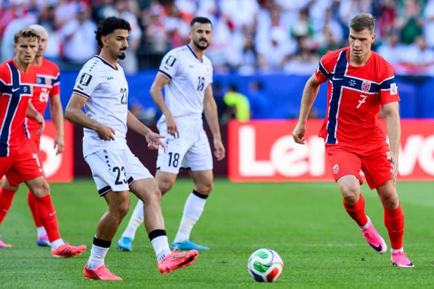 260616 Alexander Sorloth of Norway during the FIFA World Cup, WM, Weltmeisterschaft, Fussball 2026 group stage football match between Iraq and Norway on June 16, 2026 in Foxborough. Photo: Vegard Grott BILDBYRAN kod VG VG0955 bbeng fotboll football soccer fotball vm fotbolls-vm fotball-vm fotbolls-vm 2026 fifa world cup 2026 norge norway iraq irak
