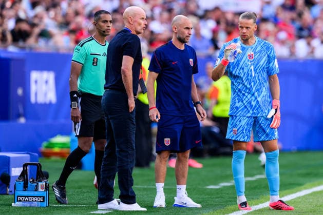 260616 goalkeeper orjan Nyland of Norway during the FIFA World Cup, WM, Weltmeisterschaft, Fussball 2026 group stage football match between Iraq and Norway on June 16, 2026 in Foxborough. Photo: Vegard Grott BILDBYRAN kod VG VG0955 bbeng fotboll football soccer fotball vm fotbolls-vm fotball-vm fotbolls-vm 2026 fifa world cup 2026 norge norway iraq irak