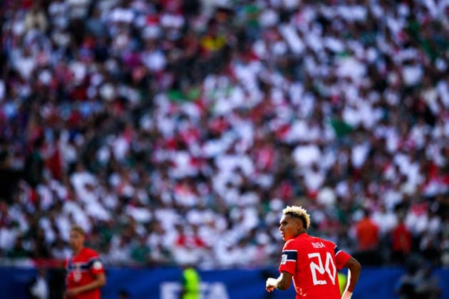 260616 Antonio Nusa of Norway during the FIFA World Cup, WM, Weltmeisterschaft, Fussball 2026 group stage football match between Iraq and Norway on June 16, 2026 in Foxborough. Photo: Jon Olav Nesvold BILDBYRAN COP 217 VG0955 bbeng fotboll football soccer fotball vm fotbolls-vm fotball-vm fotbolls-vm 2026 fifa world cup 2026 norge norway iraq irak