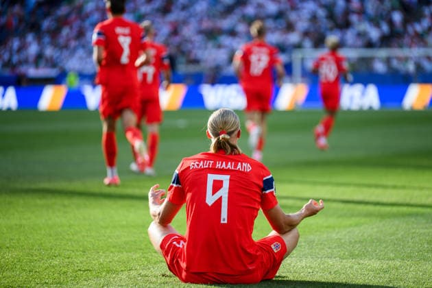 260616 Erling Braut Haaland of Norway celebrates after scoring 1-0 during the FIFA World Cup, WM, Weltmeisterschaft, Fussball 2026 group stage football match between Iraq and Norway on June 16, 2026 in Foxborough. Photo: Jon Olav Nesvold BILDBYRAN COP 217 VG0955 bbeng fotboll football soccer fotball vm fotbolls-vm fotball-vm fotbolls-vm 2026 fifa world cup 2026 norge norway iraq irak jubel