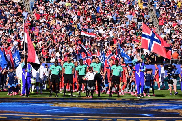 Iraq v Norway - FIFA World Cup, WM, Weltmeisterschaft, Fussball 2026 - Group I FOXBOROUGH, UNITED STATES - JUNE 16: Officials and player enter the field prior to 2026 FIFA World Cup First Stage Group I match between Iraq and Norway at Gillette Stadium (Boston Stadium) in Foxborough, Massachusetts, United States on June 16, 2026. Abdulhamid Hosbas Anadolu Massachusetts United States. Editorial use only. Please get in touch for any other usage.  Copyright: x2026xAnadoluxAbdulhamidxHosbasx