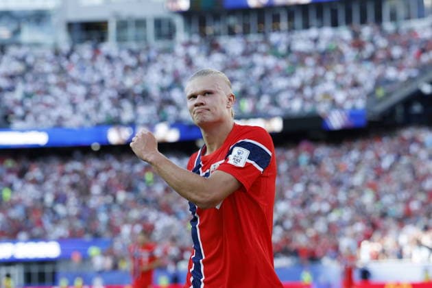 FIFA World Cup, WM, Weltmeisterschaft, Fussball 2026 - Group I - Iraq vs Norway Erling Haaland of Norway celebrates scoring the 2-1 goal during the FIFA World Cup 2026 group stage match Iraq against Norway, in Boston, Massachusetts, USA, 16 June 2026. Foxborough United States  Copyright: xGREGxM.xCOOPERx